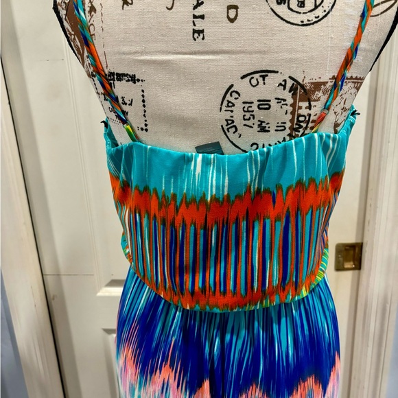 Bisou Bisou Multi Color Maxi Dress Size 6 - Picture 4 of 7